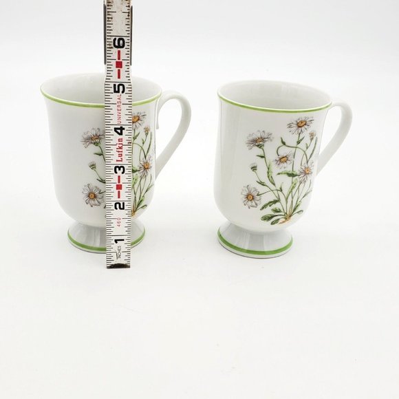 Royal Domino Collection WILD DAISY Pair 2 x‎ Vtg Ceramic Coffee Tea Mugs Flower - Picture 5 of 6